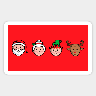 Santa Claus, Mrs. Claus, Buddy and Rudolph Magnet